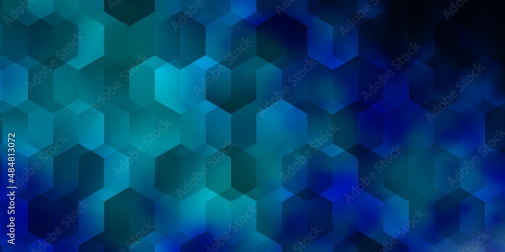 Dark BLUE vector layout with hexagonal shapes.