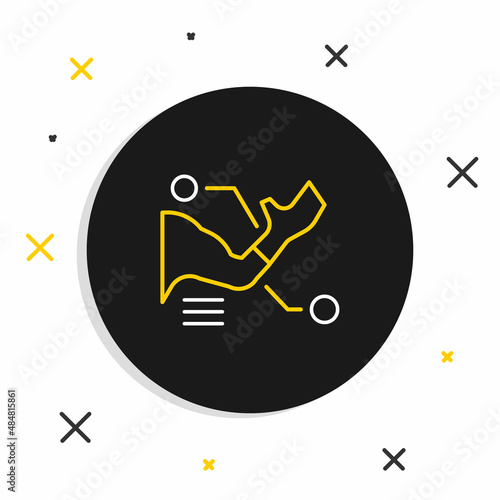 Line Prosthesis hand icon isolated on white background. Futuristic concept of bionic arm, robotic mechanical hand. Colorful outline concept. Vector