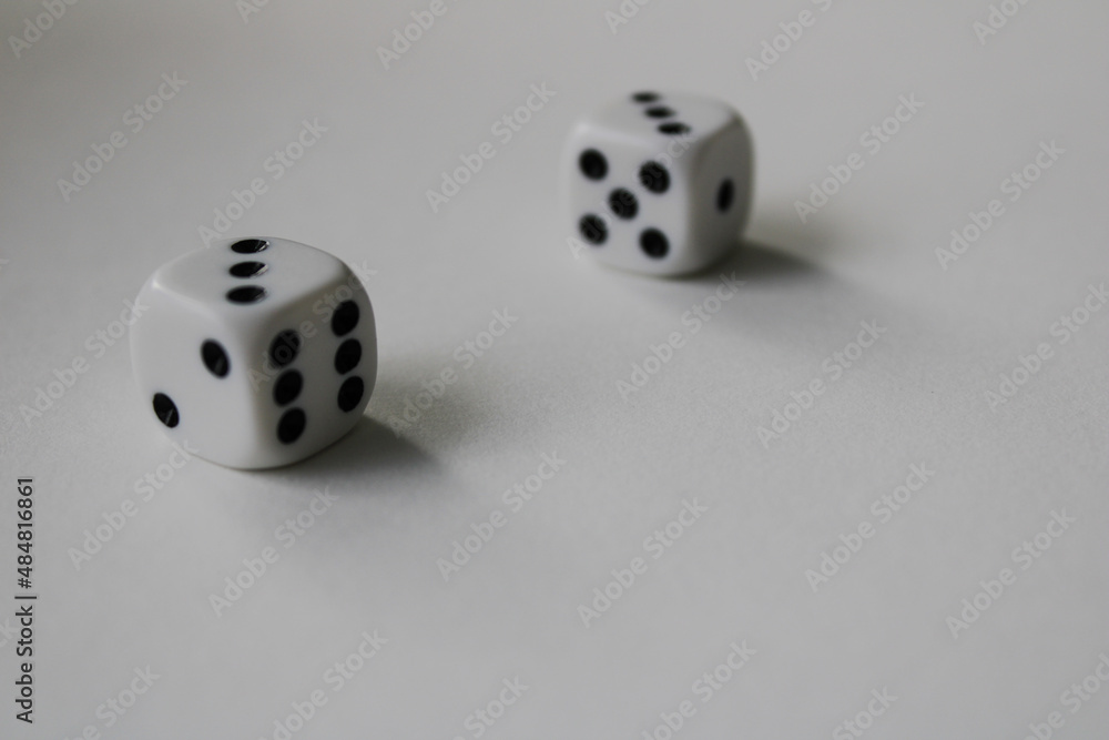 dice on a white background