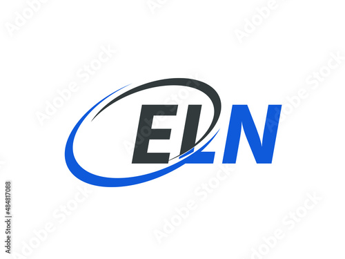 ELN letter creative modern elegant swoosh logo design