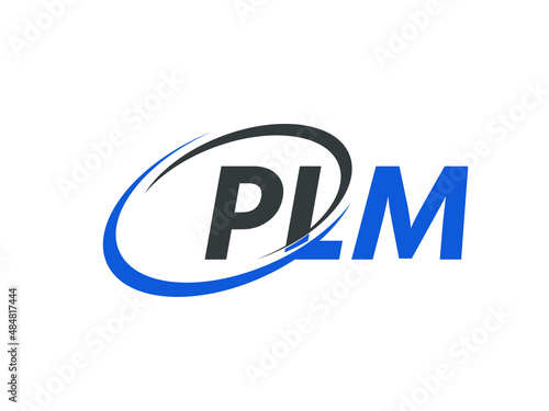 PLM letter creative modern elegant swoosh logo design