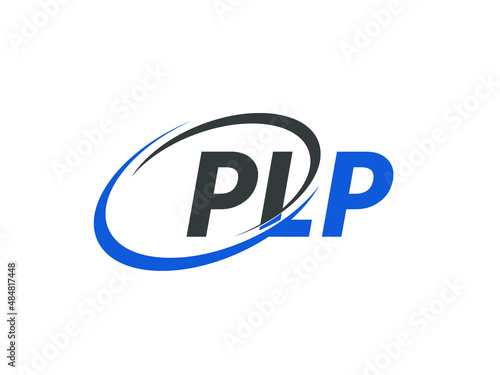 PLP letter creative modern elegant swoosh logo design