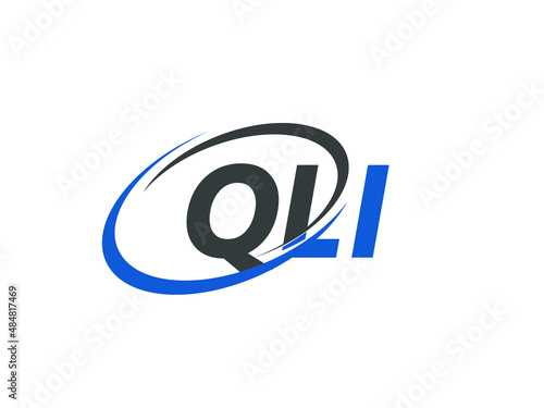 QLI letter creative modern elegant swoosh logo design