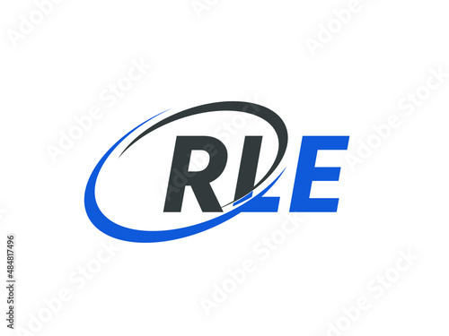 RLE letter creative modern elegant swoosh logo design photo