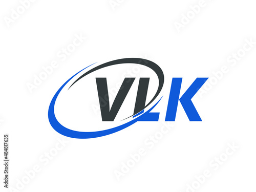 VLK letter creative modern elegant swoosh logo design