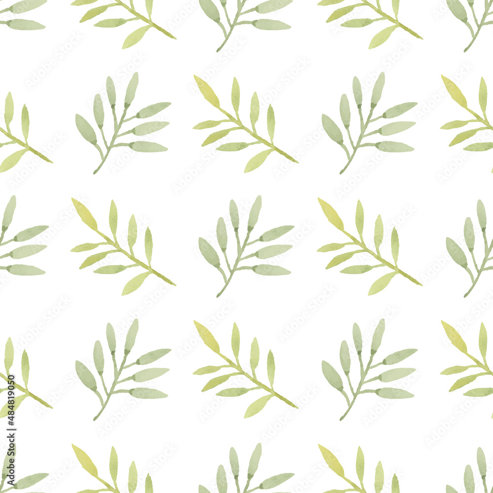 Watercolor leaf seamless pattern Watercolor leaf seamless pattern