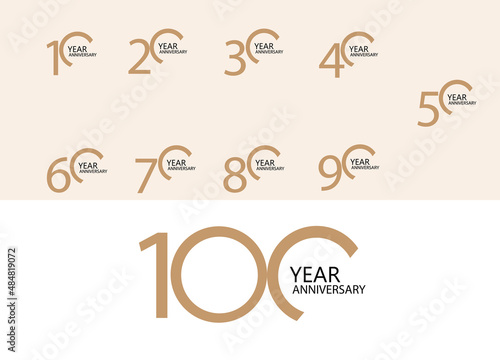 set anniversary celebration design vector template illustration