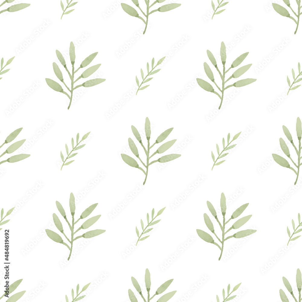 Watercolor leaf seamless pattern Watercolor leaf seamless pattern