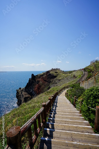 fascinating walkway at a seaside cliff