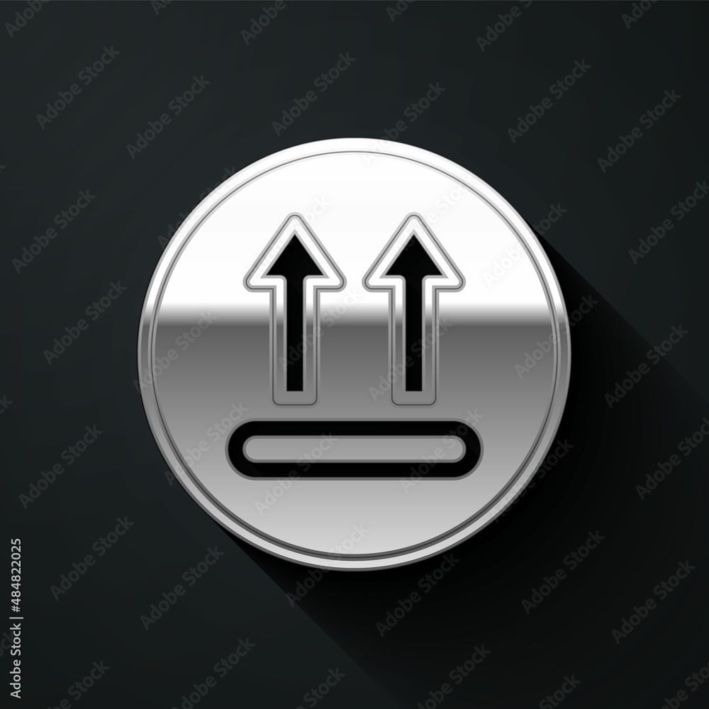 Silver Washing under 90 degrees celsius icon isolated on black background. Temperature wash. Long shadow style. Vector Silver Washing under 90 degrees celsius icon isolated on black background. Temperature wash. Long shadow style. Vector