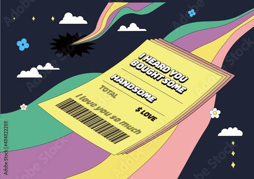 receipt background in space