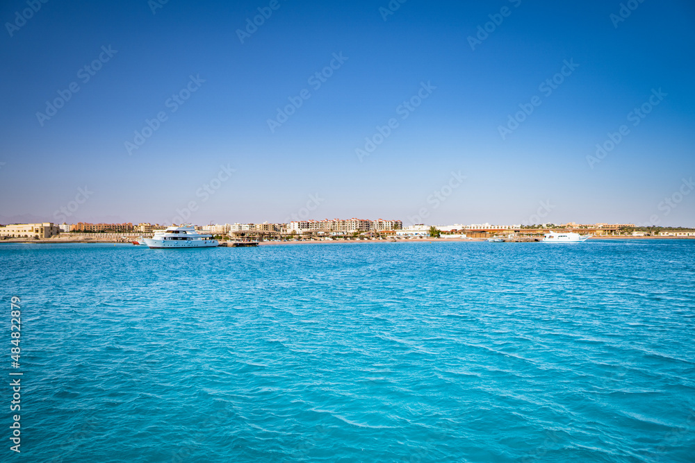 Egyptian Red Sea view from a sailing boat.