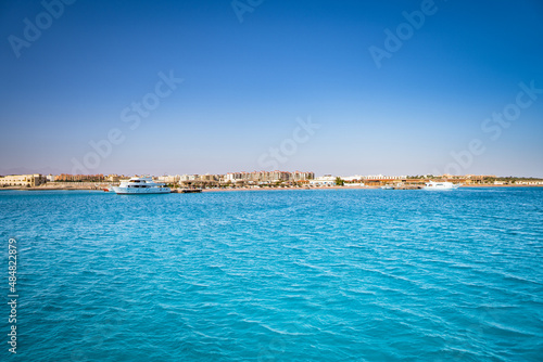 Egyptian Red Sea view from a sailing boat.