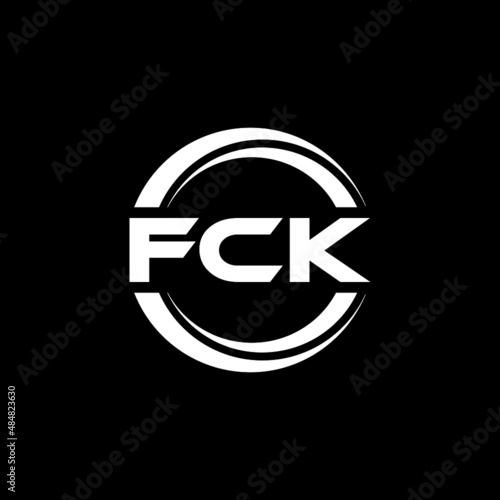 FCK letter logo design with black background in illustrator, vector logo modern alphabet font overlap style. calligraphy designs for logo, Poster, Invitation, etc. photo