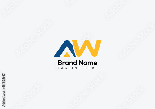 Bild auf Leinwand Abstract AW letter modern initial lettermarks logo design