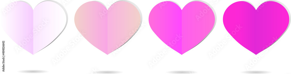 Pink paper hearts. Eps 10. Pink paper hearts. Eps 10.