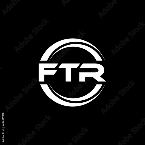 FTR letter logo design with black background in illustrator, vector logo modern alphabet font overlap style. calligraphy designs for logo, Poster, Invitation, etc. photo