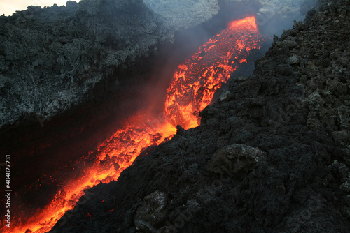 Lava flowing from Etna