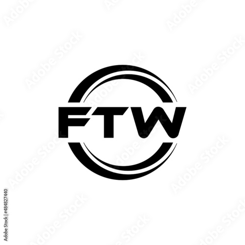 FTW letter logo design with white background in illustrator, vector logo modern alphabet font overlap style. calligraphy designs for logo, Poster, Invitation, etc. photo