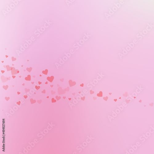 Red heart love confettis. Valentine's day comet ex