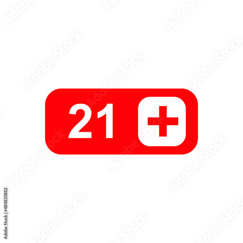 21 plus warning icon design vector illustration