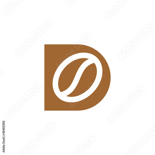 letter D coffee bean logo design