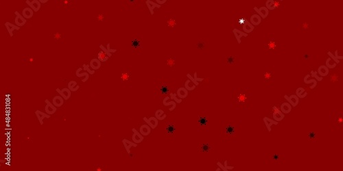 Light red vector backdrop with virus symbols.