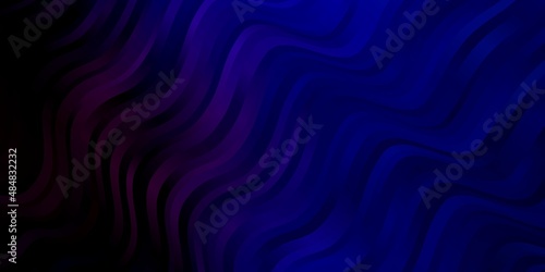 Dark Pink, Blue vector template with lines. Abstract illustration with gradient bows. Pattern for ads, commercials.