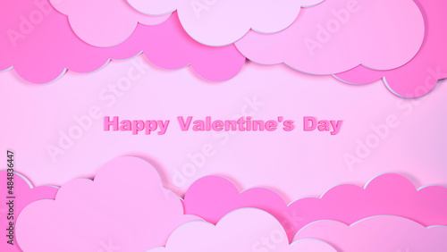 Happy Valentine's day background, clouds with Place for text