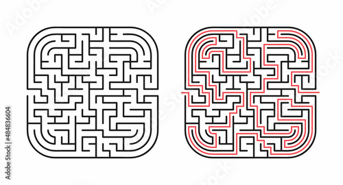 Abstract maze / labyrinth with entry and exit. Vector labyrinth 294.