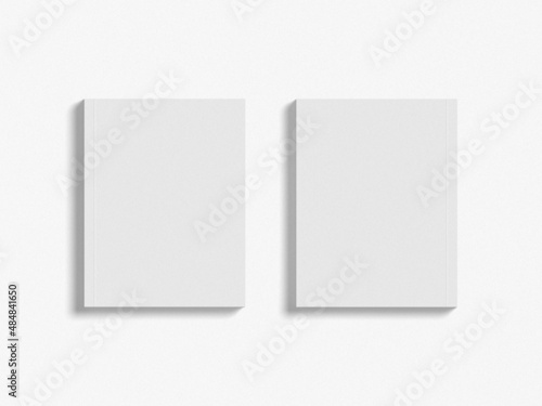 Two blank book cover mockups. Realistic mockups book with shadows on grey background. US letter size standard	