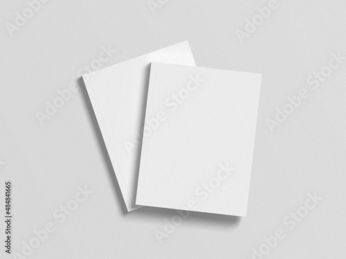 Two blank book cover mockups. Realistic mockups book with shadows on grey background. US letter size standard	