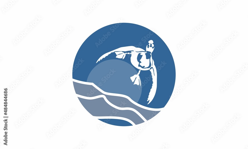 duck vector illustration logo flying over the sea duck vector illustration logo flying over the sea