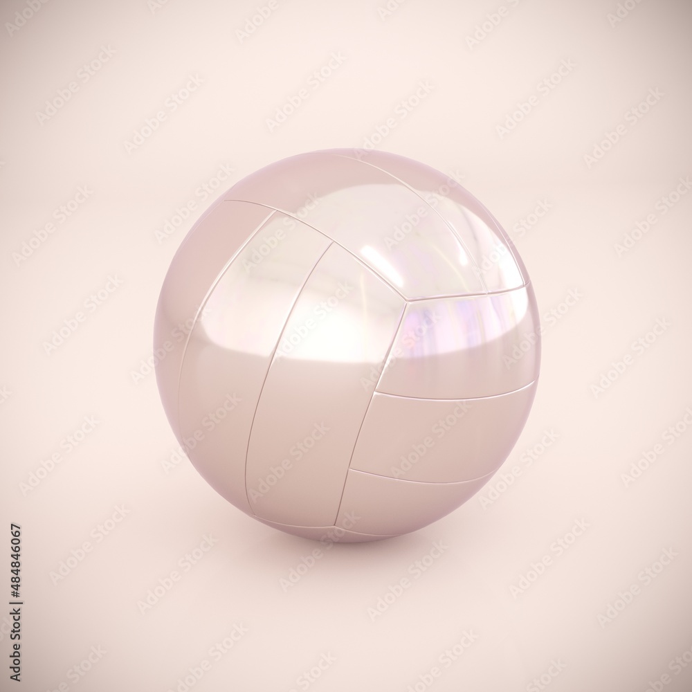 3d rendering of a metal volleyball ball on a white background 3d rendering of a metal volleyball ball on a white background