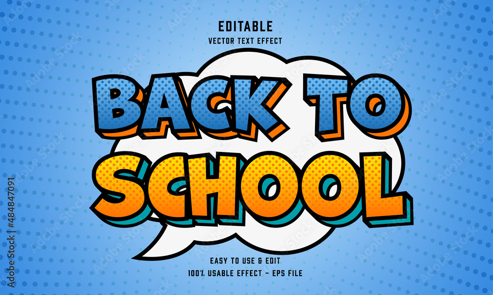 editable back to school vector text effect with modern style design, usable for logo or company campaign 
