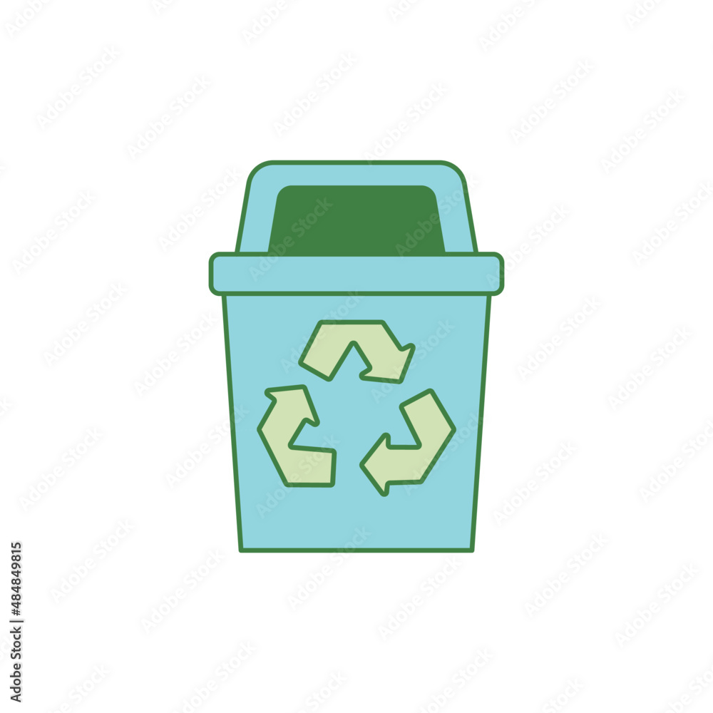 Recycle bin icon in color icon, isolated on white background Recycle bin icon in color icon, isolated on white background