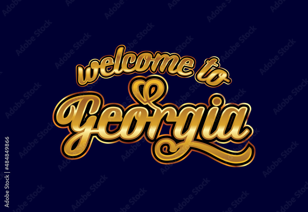 Welcome To Georgia Word Text Creative Font Design Illustration. Welcome sign Welcome To Georgia Word Text Creative Font Design Illustration. Welcome sign