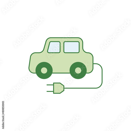 Car clean energy icon in color icon, isolated on white background 