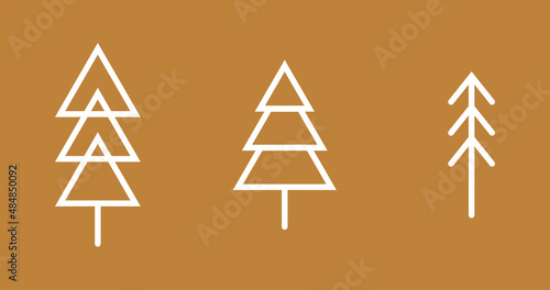 A set of abstract geometric figures in the shape of a fir tree.