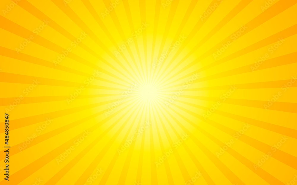 Naklejka premium Abstract yellow background. Modern pop art banner with sun rays. Sale Poster template image JPG