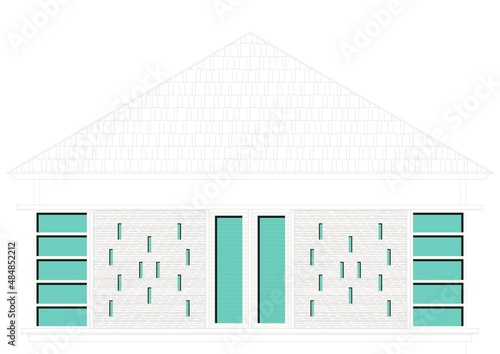 two-story house facade design drawing