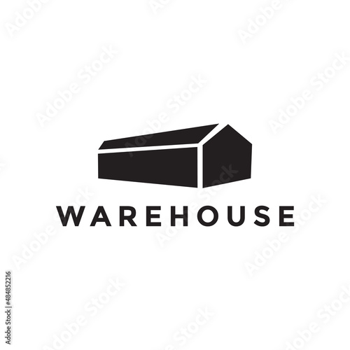 simple long building warehouse logo design, vector graphic symbol icon illustration creative idea