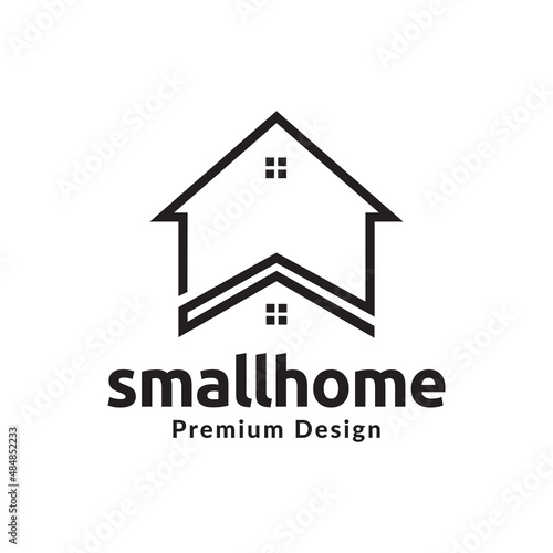 flats home lines simple logo design, vector graphic symbol icon illustration creative idea