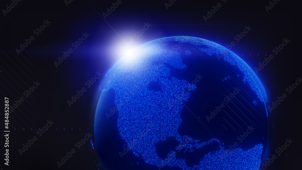 Fototapeta premium Holographic image of the earth 3d render
