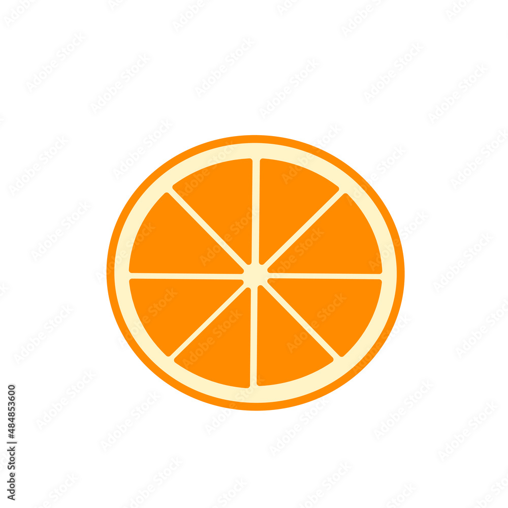 Orange sliced segment illustration vector Orange sliced segment illustration vector