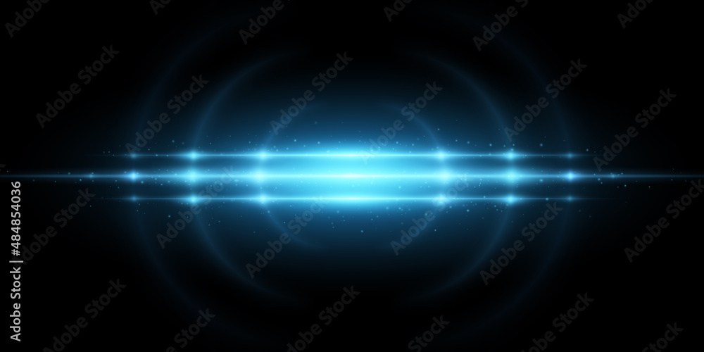 Hi-tech light effect isolated on black background. Vector bright flash for your project. Lens flare and glare. Sci-fi blue rays. Glowing laser with sparks. EPS 10 Hi-tech light effect isolated on black background. Vector bright flash for your project. Lens flare and glare. Sci-fi blue rays. Glowing laser with sparks. EPS 10