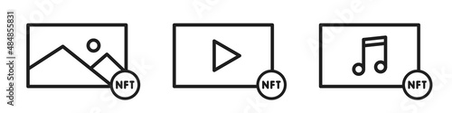 NFT coin. Non Fungible Token. Blockchain technology.