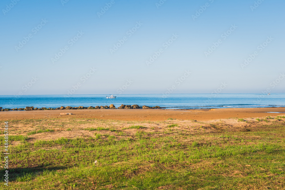 Panorama of Mediterranean Sea from Donnalucata, Scicli, Ragusa, Sicily, Italy, Europe