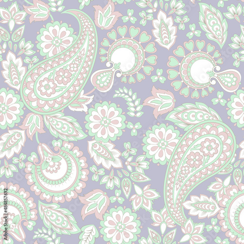 Paisley seamless vector pattern. Vintage background in batik style