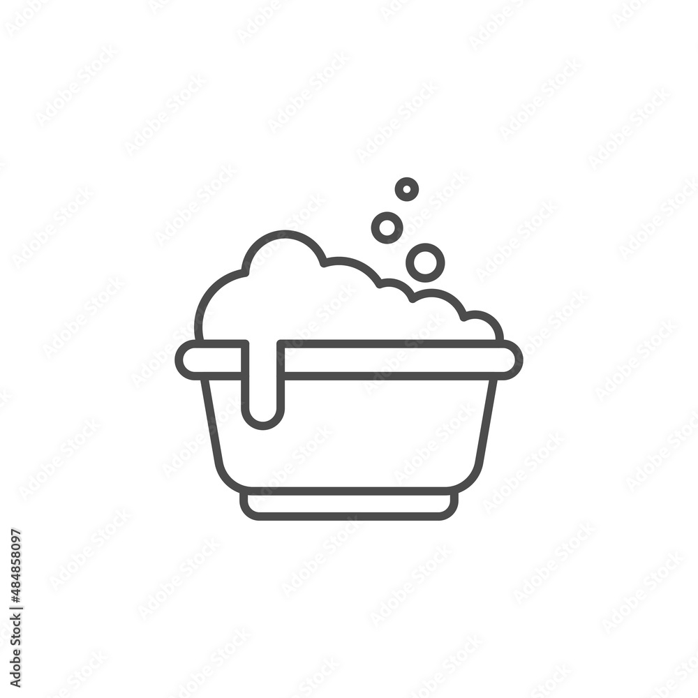 Baby bath line icon, outline vector sign, linear style pictogram isolated on white. Symbol, logo illustration. Editable stroke Baby bath line icon, outline vector sign, linear style pictogram isolated on white. Symbol, logo illustration. Editable stroke